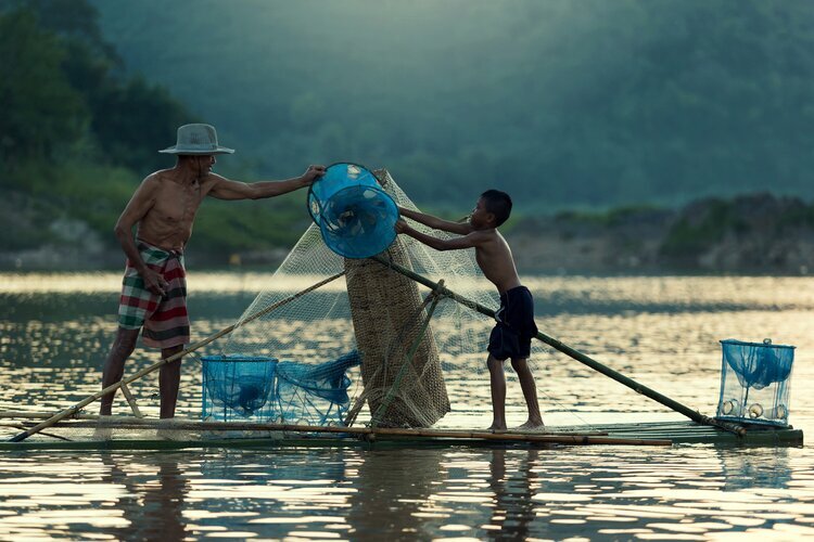 Auf den Mekong Fluss
