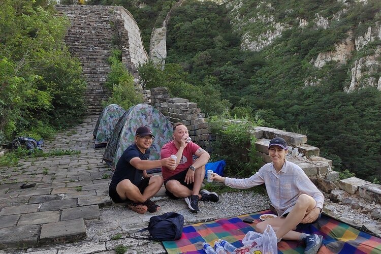 Camping auf chinesische Mauer