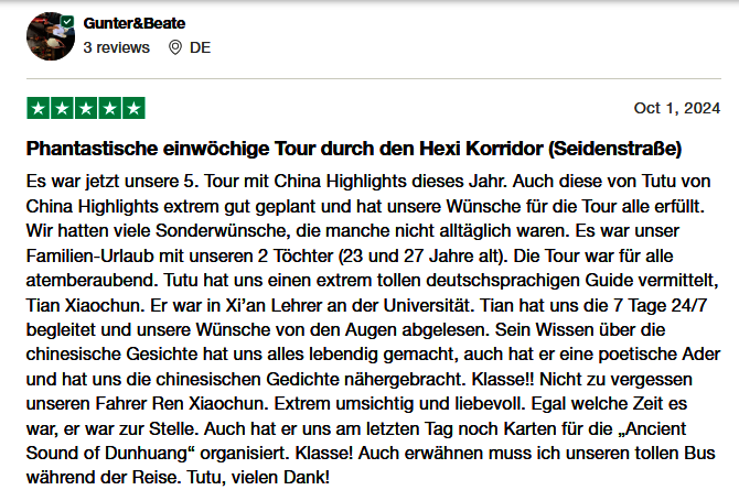 Seidenstraße Reiseerfahrung