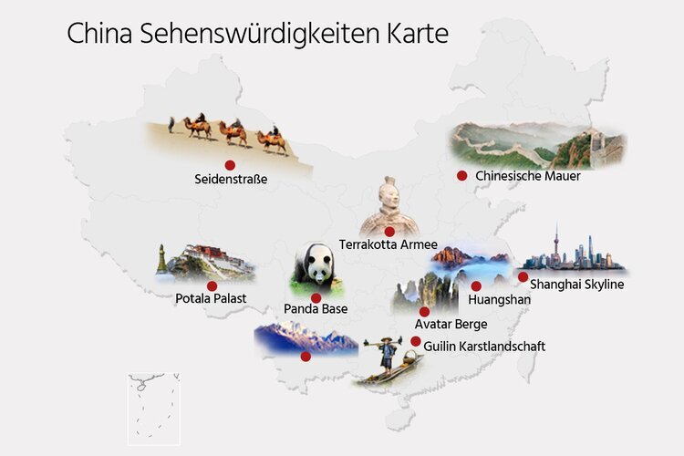 China Sehenswürdigkeiten karte